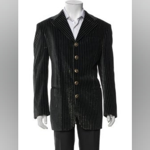 Luigi Bianchi Mantova Other - Custom Luigi Bianchi Mantova Striped Suit With Gold Buttons And Cufflinks
